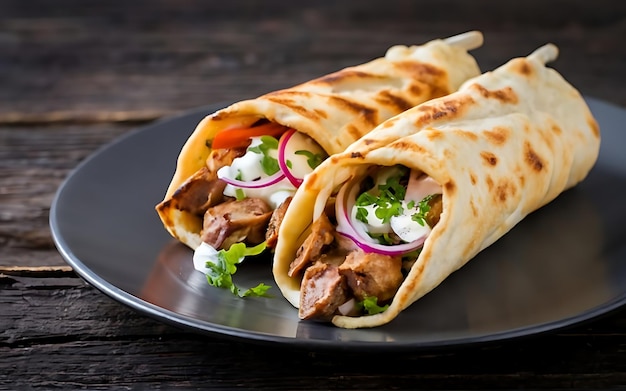 Capture a essência do Gyros em uma foto de comida deliciosa