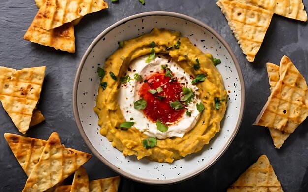 Capture a essência do Hummus em uma fotografia de comida deliciosa