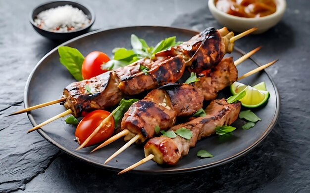 Capture a essência do Lamb Kabob em uma fotografia de comida deliciosa