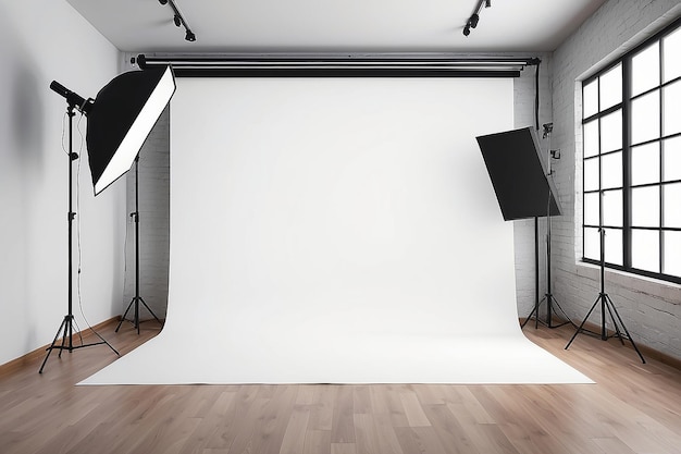 Capture Creativity Photography Studio Backdrop Mockup (Capturar la creatividad de la fotografía en el estudio de fotografía)