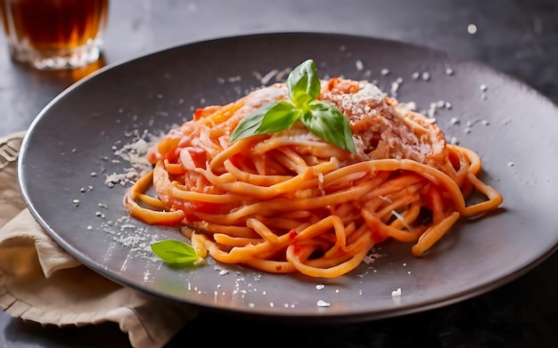 Capture la esencia de Amatriciana en una foto de comida deliciosa