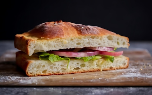 Capture la esencia de Focaccia en una foto de comida deliciosa