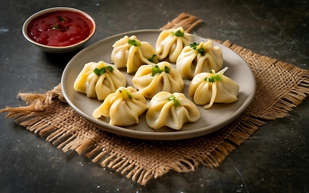 Capture la esencia de los momos en una fotografía de comida deliciosa