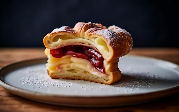 Capture la esencia de la pastelería danesa en una deliciosa fotografía gastronómica.