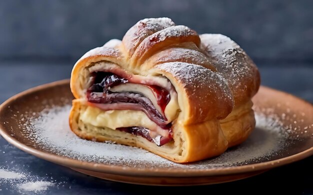 Capture la esencia de la pastelería danesa en una deliciosa fotografía gastronómica.