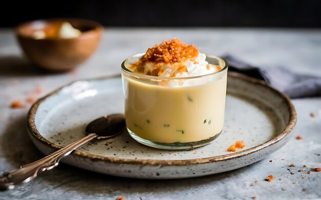 Foto capture la esencia de quindim en una deliciosa fotografía gastronómica.