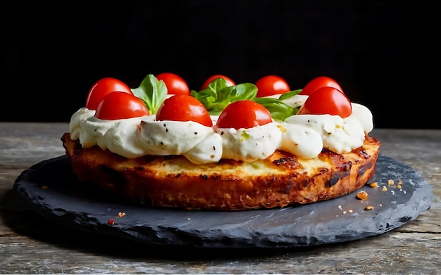 Foto capture la esencia de torta caprese en una deliciosa fotografía gastronómica