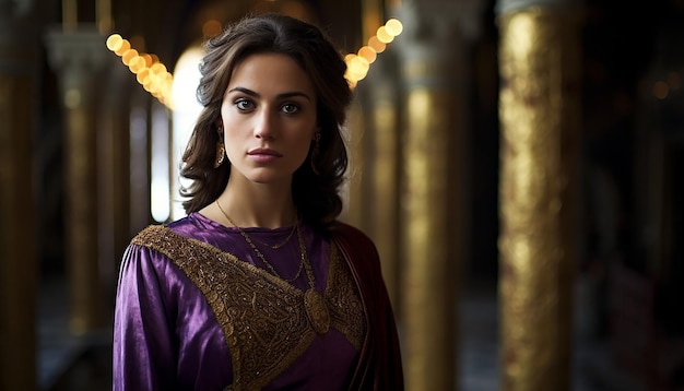 Foto capture uma imagem de uma atriz interpretando a imperatriz bizantina zoe porphyrogenita