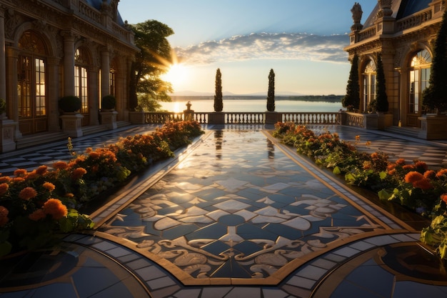 Capture una vista grandiosa del Palacio de Versalles desde los jardines meticulosamente cuidados