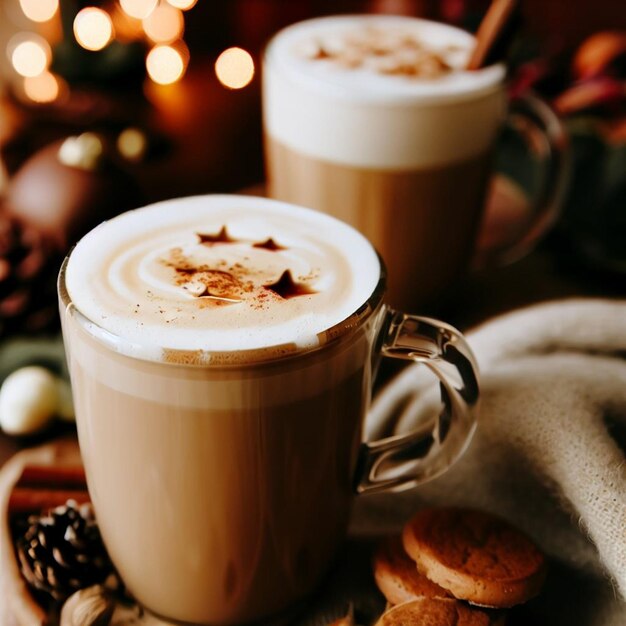 Capuchino con crema batida y especias