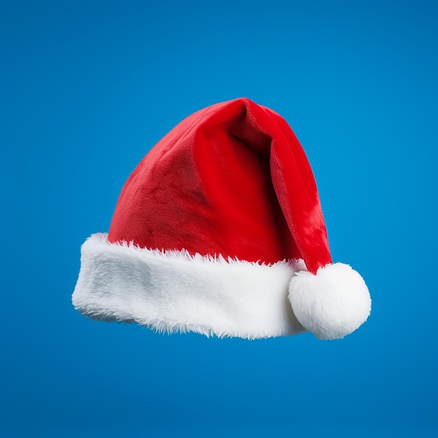 Capuchón de Santa realista vectorial Feliz Navidad vacaciones de año nuevo sombrero para el invierno xmas celebra