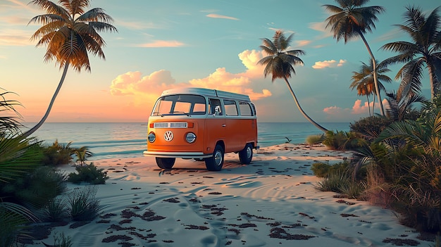 Foto car van vai para a viagem de férias vocação