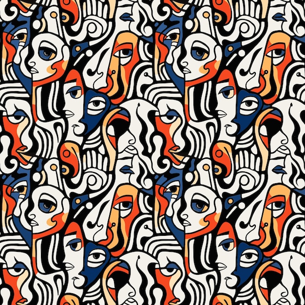 cara abstracta arte patrón fondo transparente