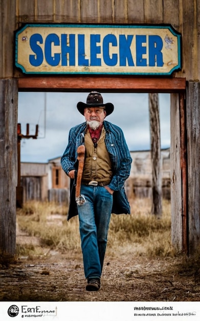 Foto la cara aterradora de un hombre con un gran sombrero