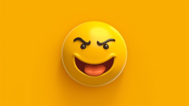 Cara de emoji redonda amarela com raiva Generative ai
