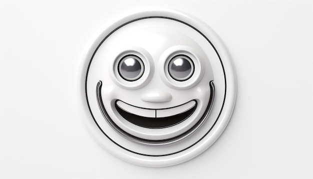 Cara de emoji retrô futurista em fundo branco