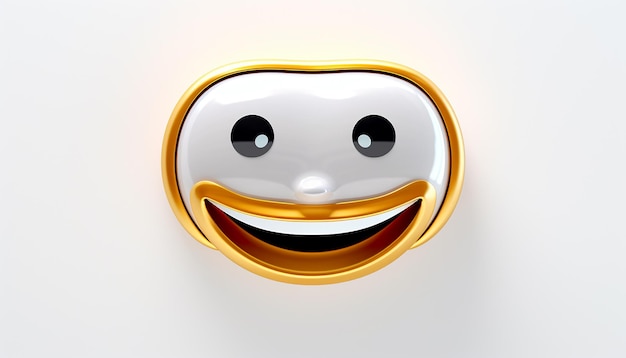 Foto cara de emoji retrô futurista em fundo branco