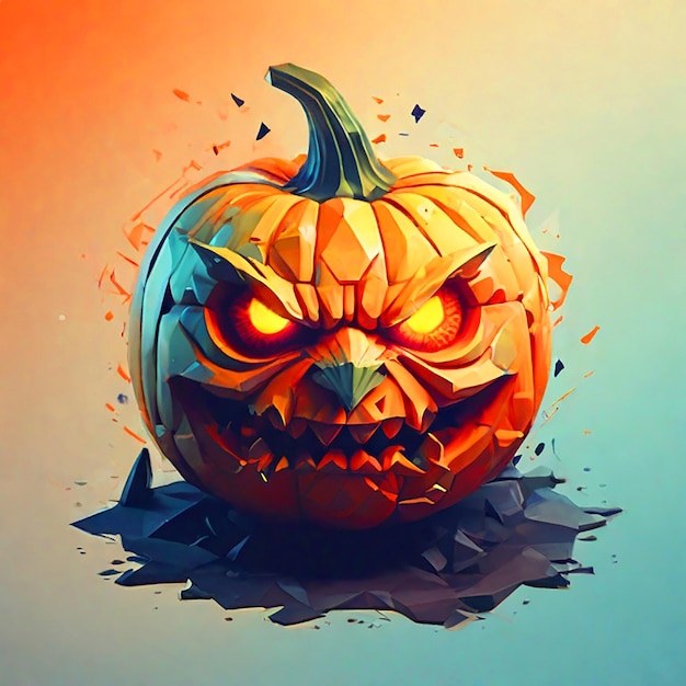 cara de halloween abóbora de abóbora zangada cara mágica olhos brilhantes design de camiseta