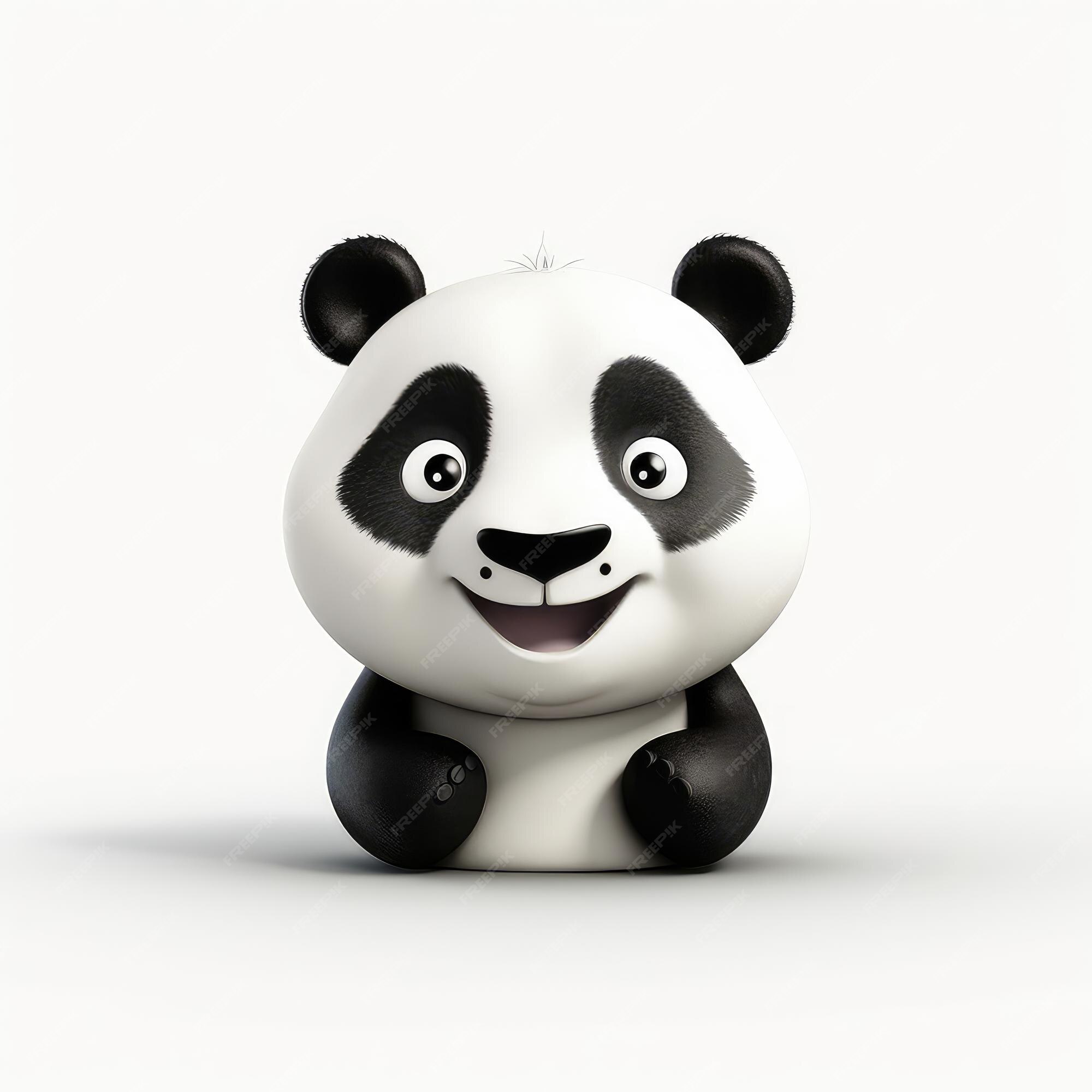 Baixe Rosto Sorridente de Urso Panda Cartoon PNG - Creative Fabrica