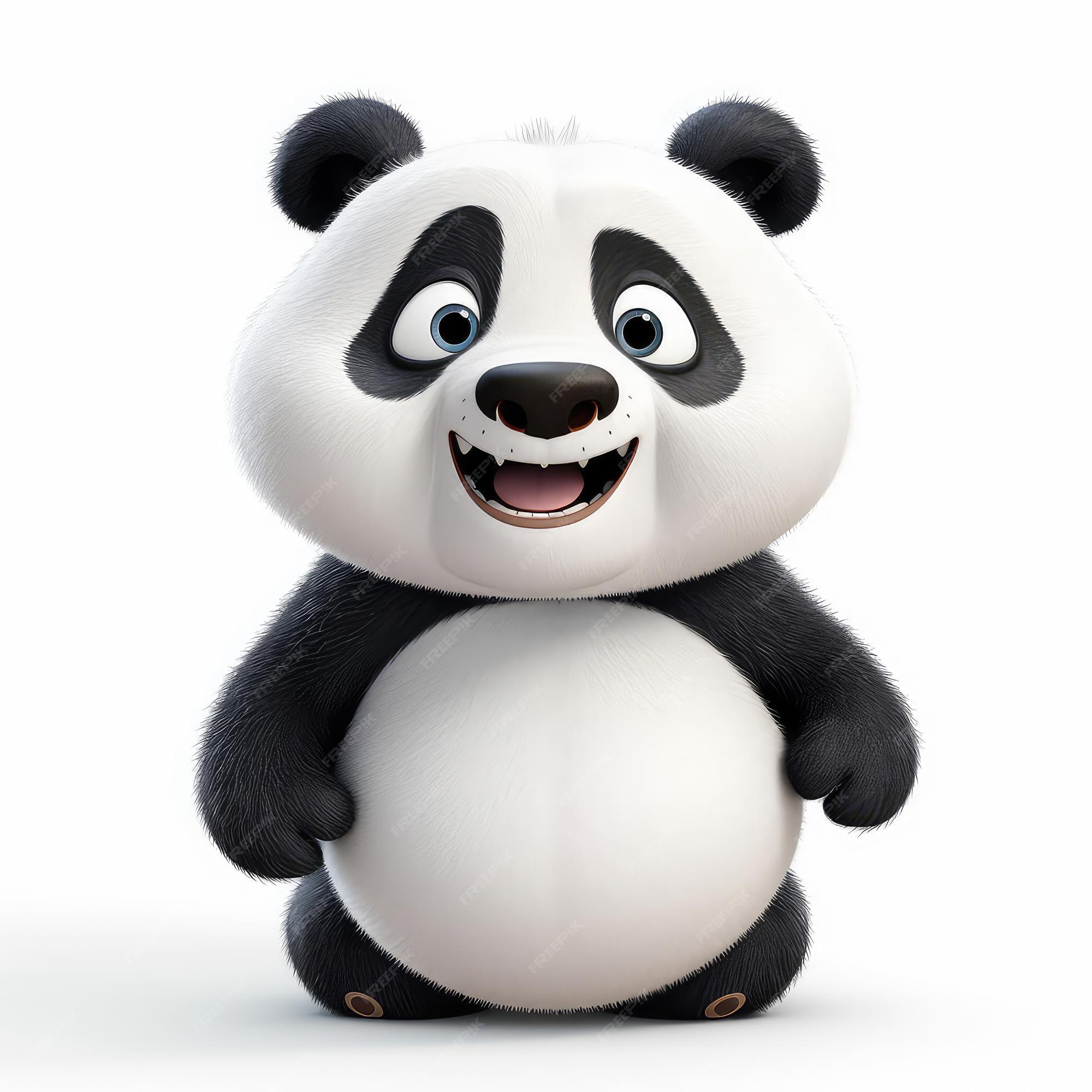 Baixe Rosto Sorridente de Urso Panda Cartoon PNG - Creative Fabrica