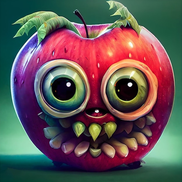 cara de monstro de maçã