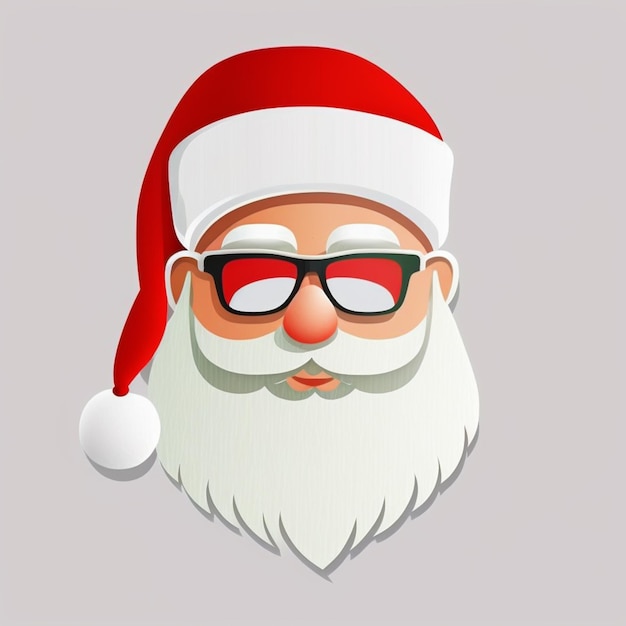 Cara de Papai Noel com óculos e barba generativa ai