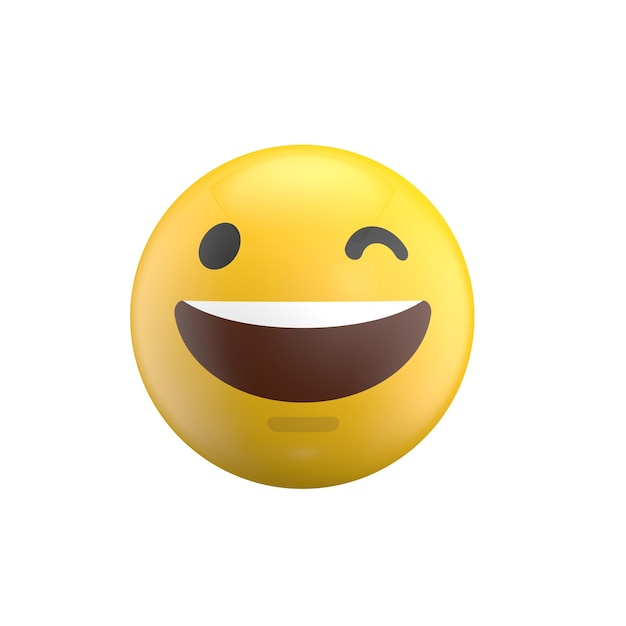 Cara de personagem emoticon Emoji renderização em 3D