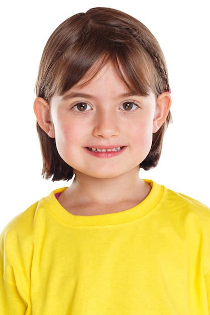 Foto cara de retrato de menina criança criança isolada em branco