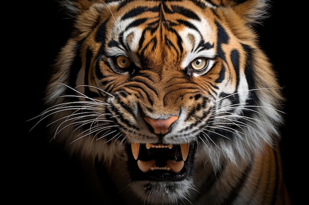 Cara de tigre zangada