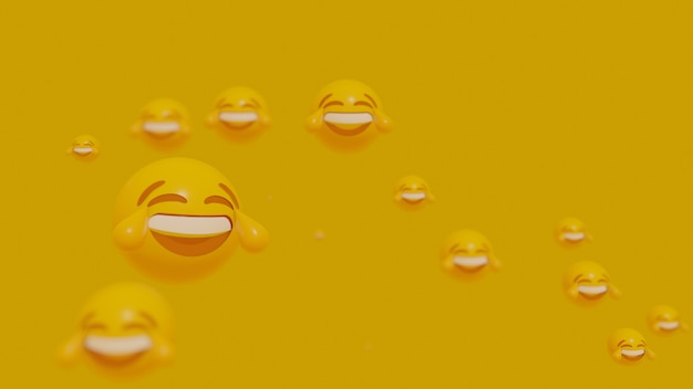 Cara de emoji movimiento 3d