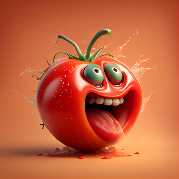 cara engraçada tomate