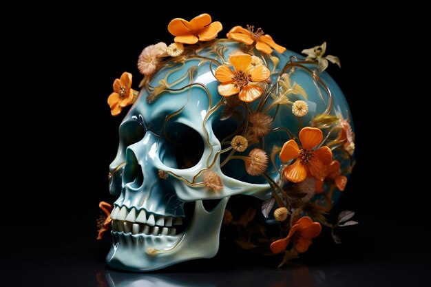 Cara esqueleto anatomía salud cráneo arte fondo vida huesos miedo cráneo espeluznante oscuro concepto horror cabeza cuerpo muerto negro abstracto símbolo halloween muerte humana