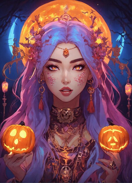 La cara de fantasía de la mujer de Halloween