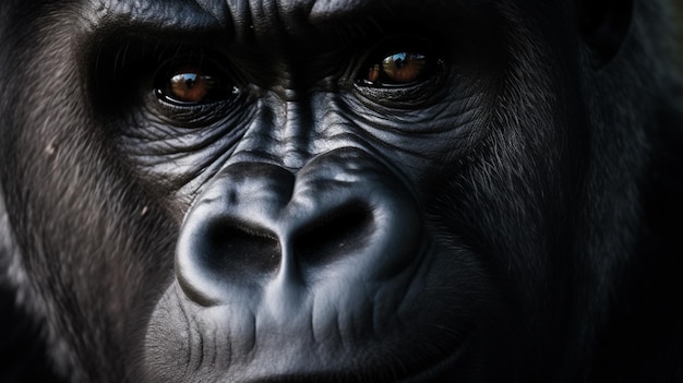 La cara de un gorila se muestra en esta foto sin fecha.