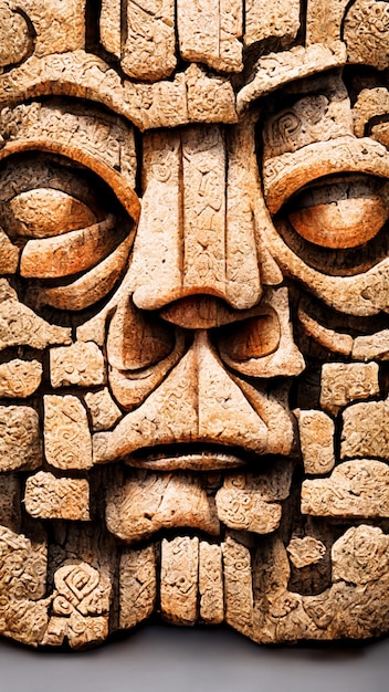 Cara ruinas mayas ruinas arqueológicas madera Fondo 3D ilustración