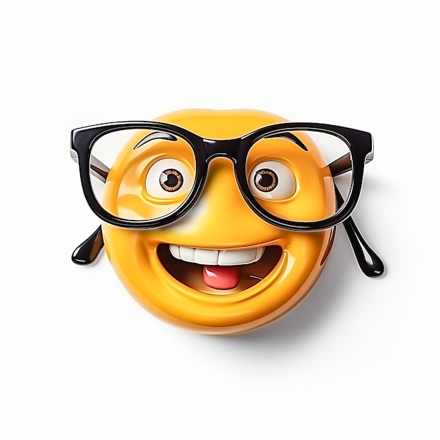 Cara sonriente amarilla con gafas de diversión