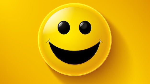 Una cara sonriente amarilla sobre un fondo amarillo