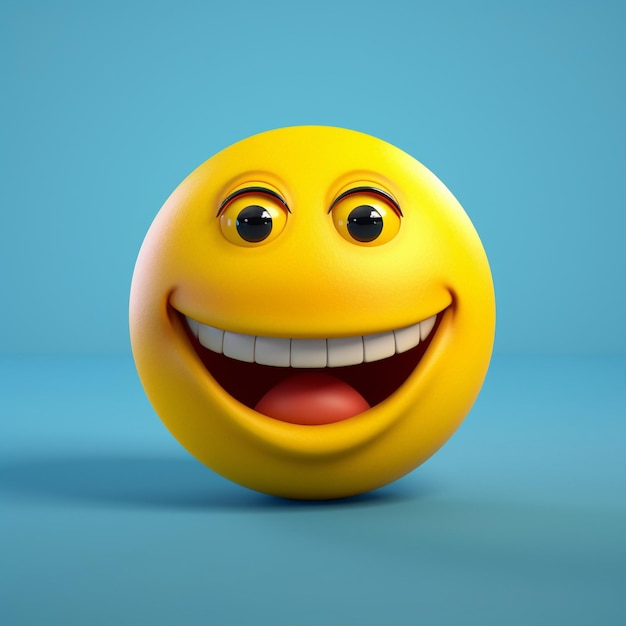 Foto una cara sonriente amarilla con una sonrisa en ella