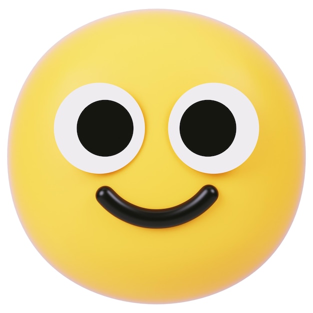 La cara sonriente de dibujos animados en 3D
