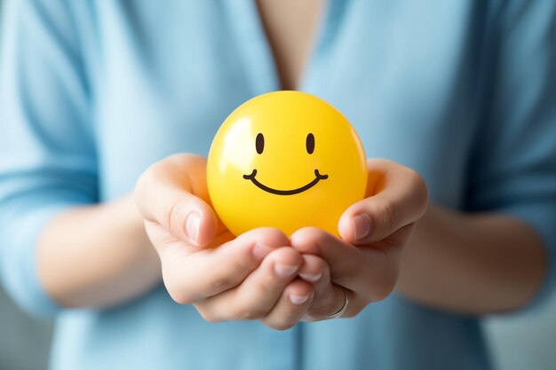 Cara sonriente feliz con retroalimentación positiva IA generativa