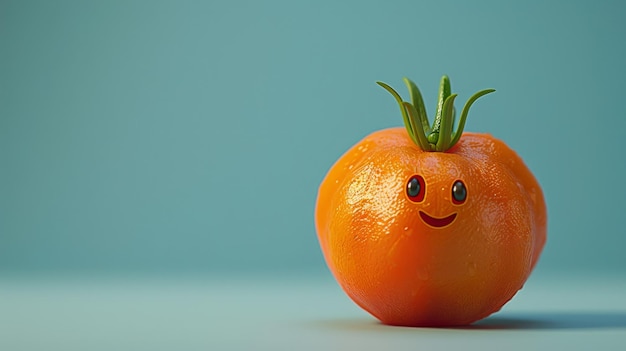 Cara sonriente en naranja