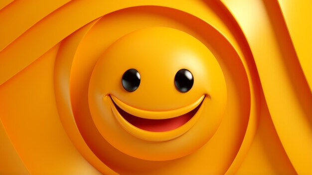 una cara sonriente sobre un fondo naranja