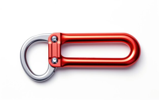 Foto carabiner práctico sobre un fondo blanco