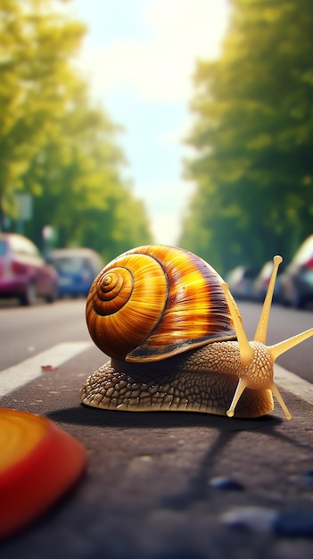 Foto un caracol en la calle