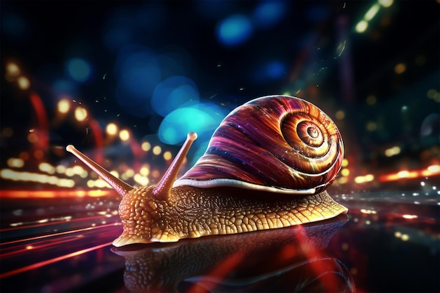 Caracol corriendo a la velocidad de la luz