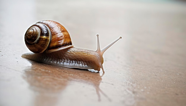 Caracol que se arrastra por el suelo de Tailandia