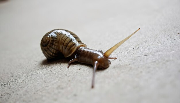 Caracol que se arrastra por el suelo de Tailandia