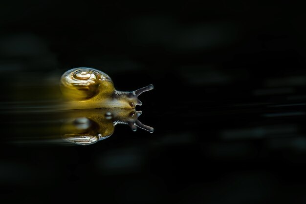 caracol sobre fondo negro