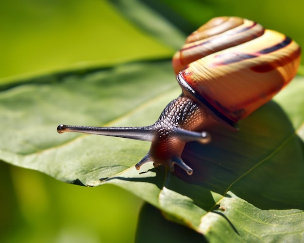 Los caracoles del bosque en el entorno natural notan una profundidad de campo poco profunda