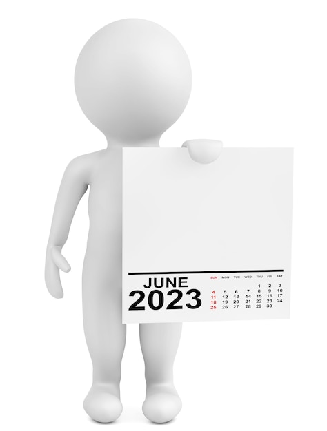 Carácter Celebración Calendario Junio 2023 Año Representación 3d